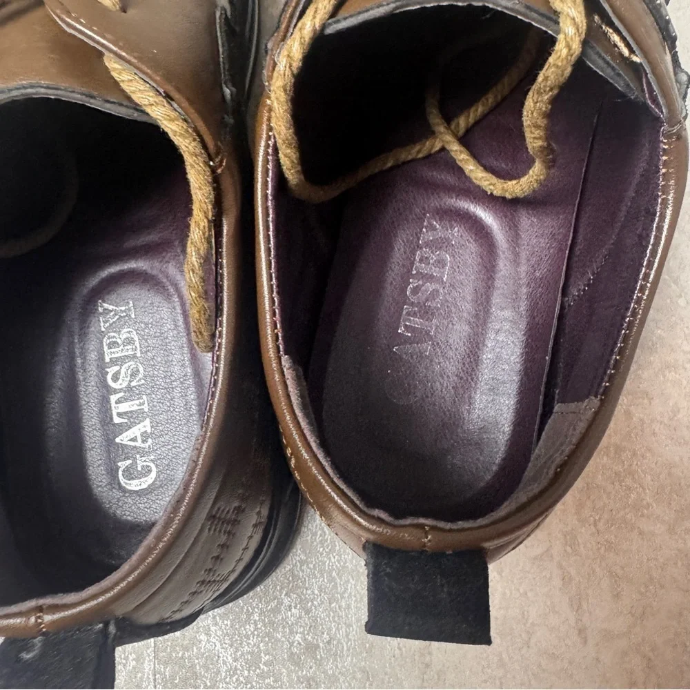 Gatsby shoes Oxford Derby Orthopedic leather shoes size 9